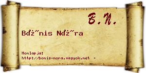 Bónis Nóra névjegykártya